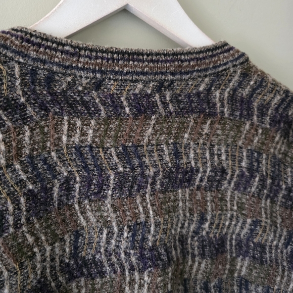 London Fog M Vintage 90s Eclectic Grandpa Indie Sleeze Grunge Knit Cardigan - Picture 10 of 11